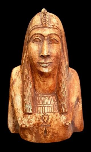 Huge Ancient Egyptian Isis Figurine Sculpture Egypt Carved Stone Goddess Statue