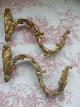 Pair Large Antique French Gilt Bronze Chateau Curtain Tie Back/hooks
