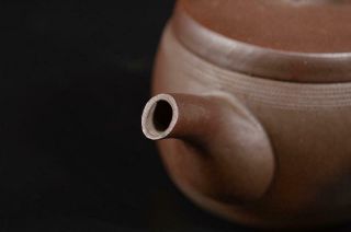 U7477: Japanese Banko - ware Brown pottery TEAPOT Kyusu Sencha,  Tea Ceremony 2