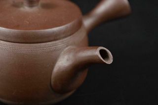 U7477: Japanese Banko - ware Brown pottery TEAPOT Kyusu Sencha,  Tea Ceremony 3