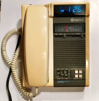 Vintage Rare Southwestern Bell Freedom Phone Fr 500x Telephone Am/fm Radio Clock