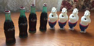 Vintage Coca Cola Coke Christmas Polar Bear & Coke Bottle Light Covers Rare