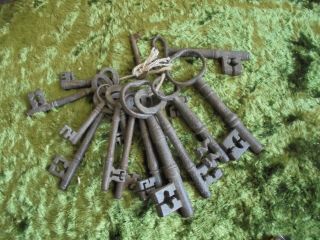 Bunch Of Large Antique Keys Unusual