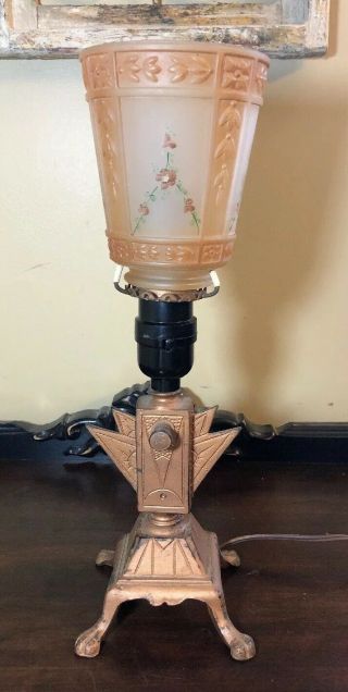 Art Deco Metal Boudoir Table Lamp