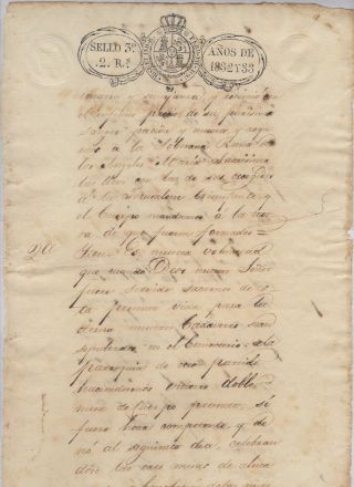 Antique Spanish Colonial Document / Puerto Rico / 1832