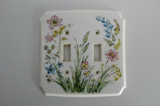 Vintage American Tack&hdwe Co.  Inc (double Light Switch Plate Floral Plastic.