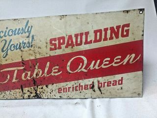 VINTAGE RARE SPAULDING BREAD TABLE QUEEN TIN SIGN WITH BABY GIRL 28X10 2