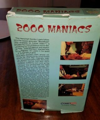 2000 MANIACS HORROR SOV SLASHER RARE OOP VHS BIG BOX SLIP 2