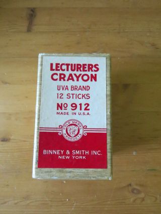 Antique Vintage Binney & Smith Lecturers Chalk Crayon Box No.  912