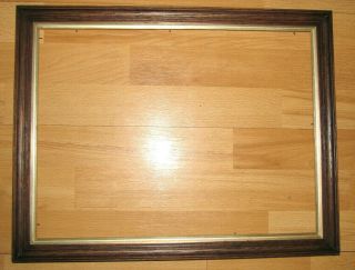Antique Oak Picture Frame With Gold Slip For Picture Size 18 " X 13 3/4 "