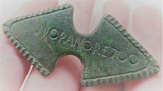 European Finds Ancient Roman Bronze Brooch With Inscriptions 200 - 300ad