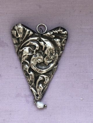 Antique Silver Unusual Pendant - Af