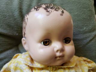 18 " Adorable Vintage Composition & Cloth Effanbee Baby Doll 1940s Crier