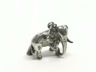 Lovely Unusual Rare Vintage Solid Silver Heavy Nuno Style Elephant Charm Pendant