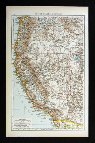 1896 Times Map - United States West California Oregon Nevada Idaho San Francisco