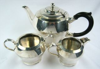 Antique Sheffield Cooper Bros Silver Plated Tea Set Teapot Creamer Sugar Bowl