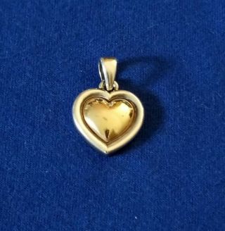 James Avery Rare Retired Sterling Silver 14k Yellow Gold True Heart Pendant