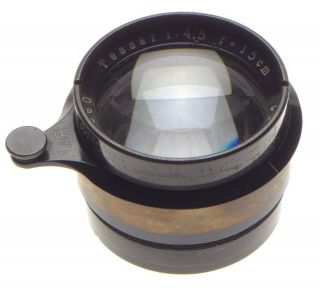 Carl Zeiss Jena Tessar 1:4.  5 F=15cm Biv2 4.  5/150mm Vintage Lens Rare Repair