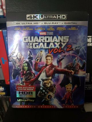 Guardians Of The Galaxy Vol 2 4k Ultra Hd Uhd Blu - Ray Dig Rare No Digital C