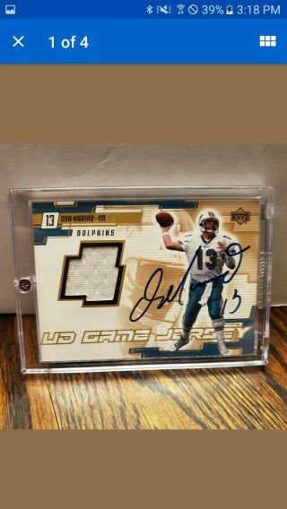 Dan Marino 2000 Upper Deck Ud Game Jersey Autograph On Card Auto Rare Dolphins