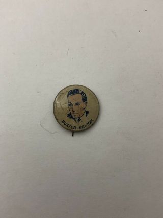 Rare Vintage Buster Keaton Pin Badge Early 1900 