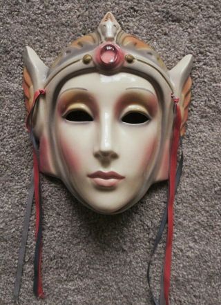 Clay Art Ceramic Face Wall Mask,  Art Deco,  Very Rare Unicorn Seeker Wall Hanging