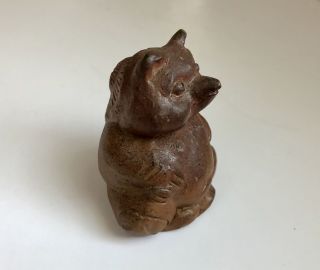 Japanese Vintage Pottery Tanuki Raccoon Dog Figurine Rare Japan T10