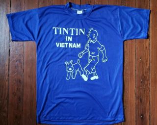 Rare Vintage The Adventures Of Tintin In Vietnam T - Shirt - Saigon Book Tin