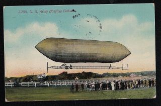 Vintage Antique Postcard U.  S.  Army Dirigible Balloon 1911