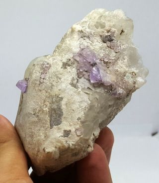 197 Grams Rare Purple Apatite On Smoky Quartz Specimen From Afg