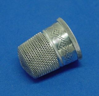 Antique Sterling Silver Thimble By Simons Bros.  Extra Fine Size 13