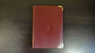 CARTIER RARE VINTAGE c.  1984 LEATHER ADDRESS BOOK WITH BALLPOINT PEN 2