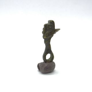 Viking Ancient Artifact Bronze Pendant Amulet With Monster Snake Head