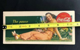 Antique Coca Cola Cardboard Sign 1941 Vintage Ink Blotter 3