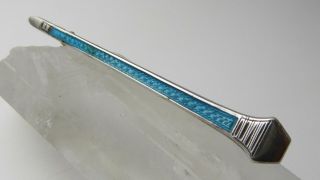 Antique Art Deco Silver & Blue Enamel Sceptre Brooch