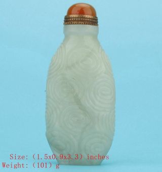Natural Chinese Jade Snuff Bottle Hand - Carved Decorative Decorative Gifts