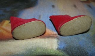 Vintage 1950 ' s Littlest Angel Doll RED Suede Cloth Boots 2