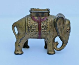 Antique Cast Iron Elephant Still Penny Bank With Finish