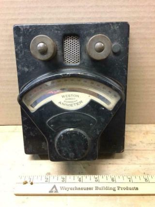 Antique Vintage Weston Model 1 - Direct Current Ammeter Meter - Usa Steampunk