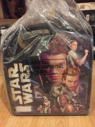 Star Wars Rare Plastic Lunch Box With Water Bottle 2002