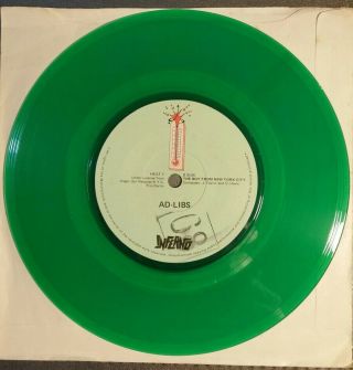 Ad - Libs York In The Dark 1978 UK RARE Green Vinyl 7 