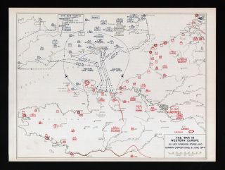 West Point Wwii Map Allied Forces D - Day Invasion Omaha Beach Normandy France