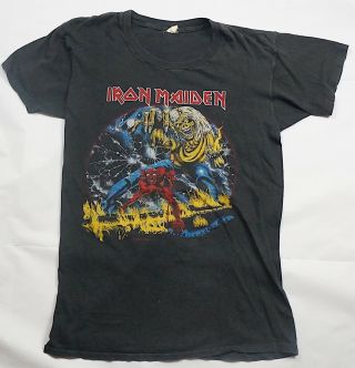 Rare Vintage Iron Maiden Number Of The Beast Concert Tour 1982 Thin T Shirt Sz L