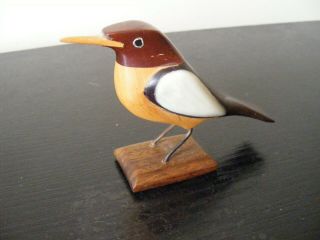 Vintage Hand Made By Wichi People Tribe Argentina Treen Wooden Bird Figurine