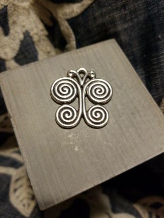 James Avery Rare Retired Scroll Butterfly Pendant 