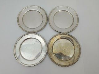 Vge Federal Silverplate On Copper Plates,  Set Of 4 Silver Plate 6 " Bread Side