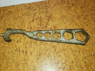 Rare Large Vintage Antique Bronze Fire Equipment 5 Hole Hydrant Wrench Key M