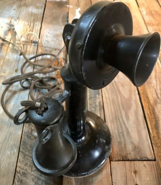 Antique Western Electric Candlestick Telephone With Receiver 2