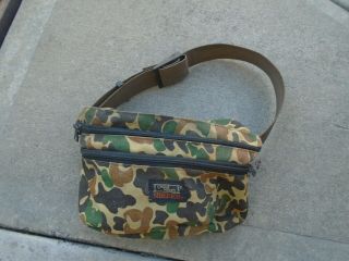 Vintage Rare Uncle Mikes Sidekick Duck Camo Canvas Fanny Lumbar Hunting Pack Bag