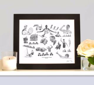 Team Gb Rio Olympic Gold Medal Winners Art Print Picture Rare Present Gift